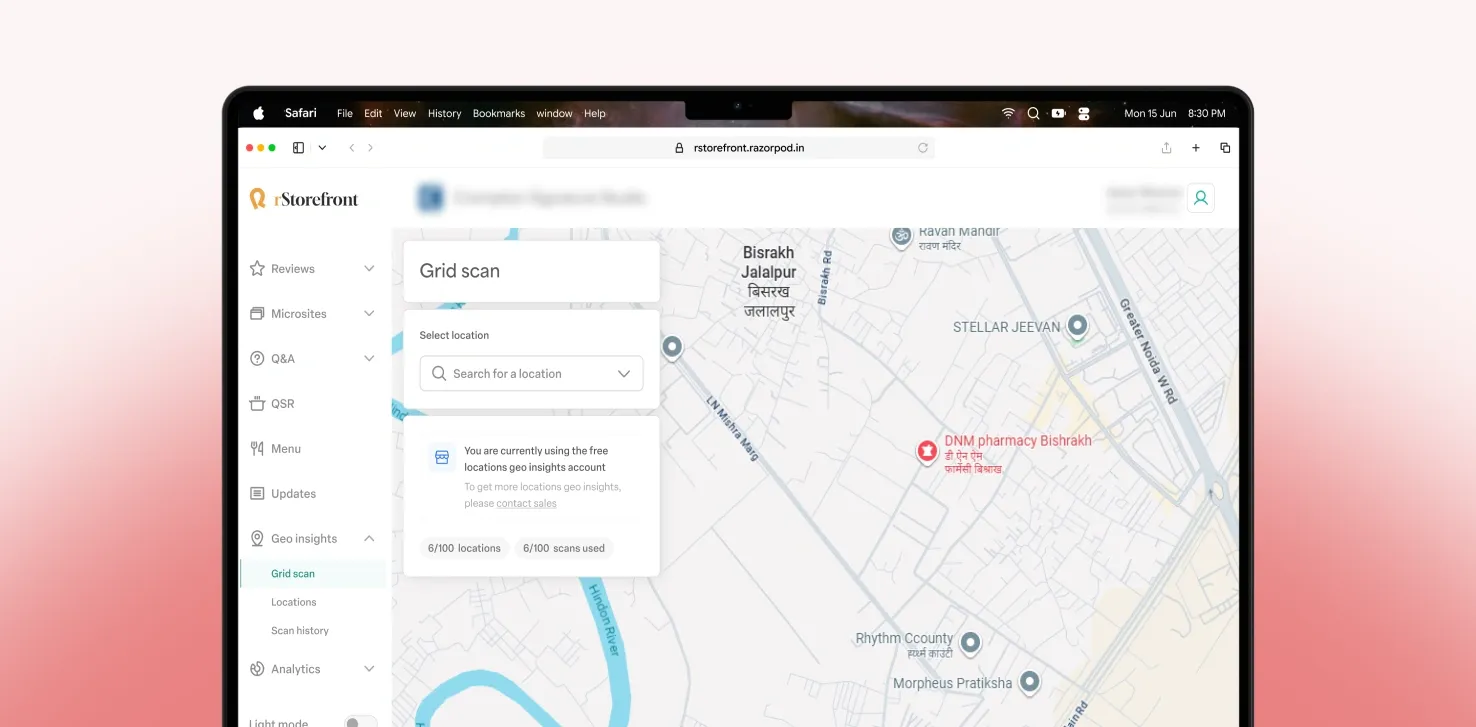 Geo insights - Grid scan (Light theme)