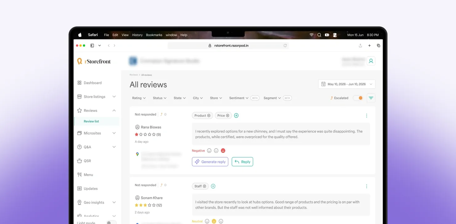 Review list - Escalated reviews (Light theme)