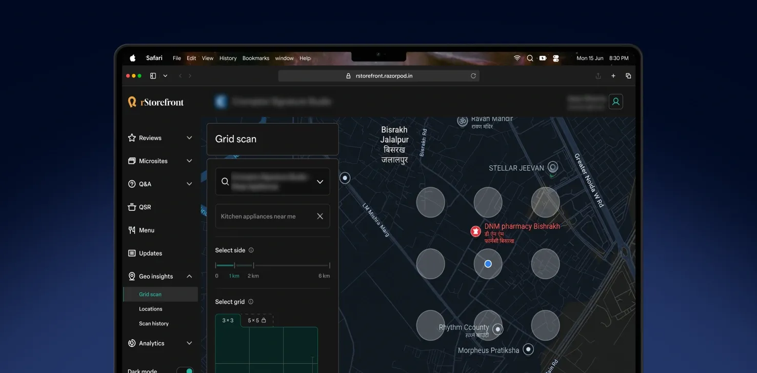 Geo insights - Grid scan (Light theme)