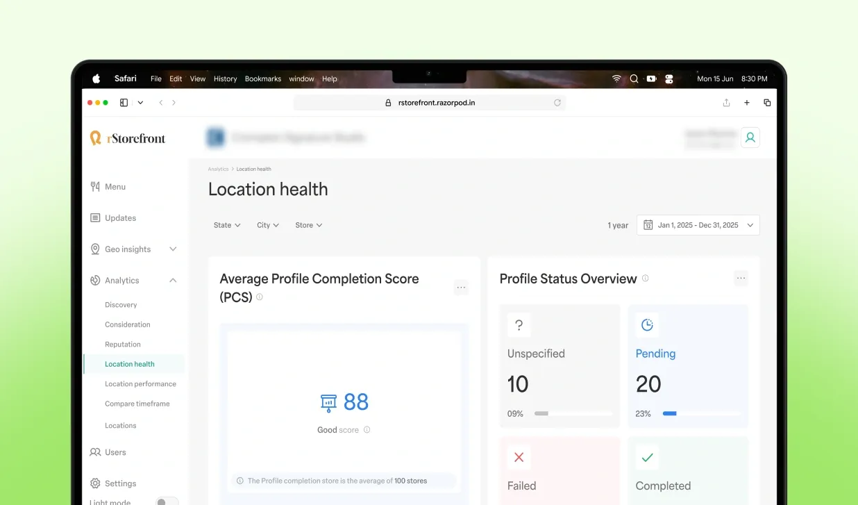 Analytics - Reputation (Dark theme)
