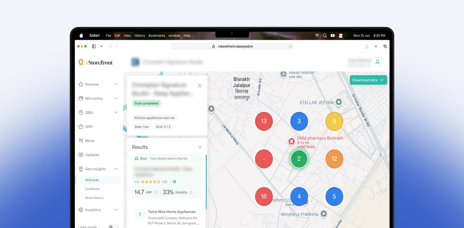 Geo insights - Grid scan (Light theme)