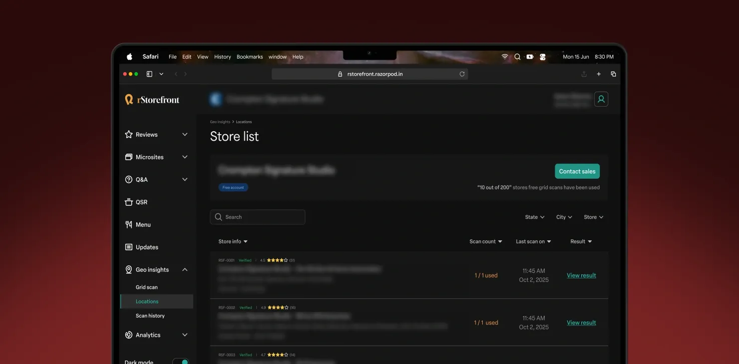 Geo insights - Grid scan (Light theme)